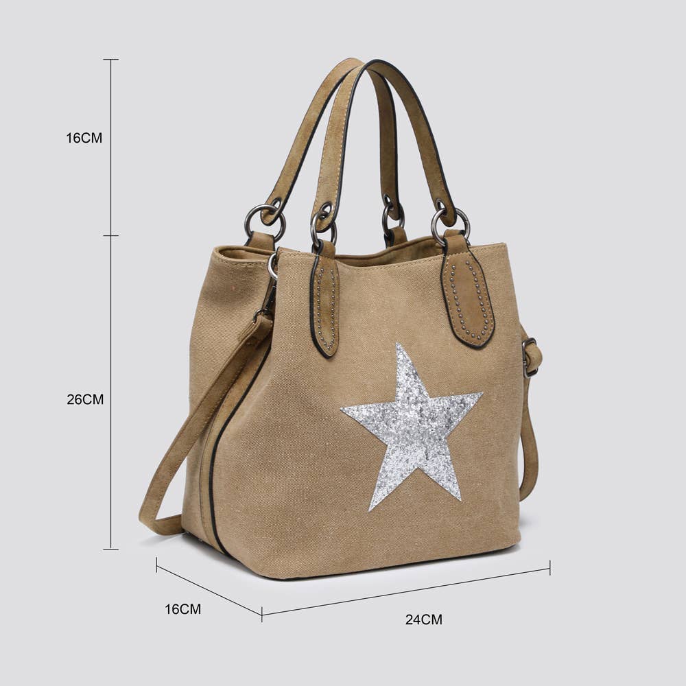 House of Milano – wholesale Tote bag – Women's – JNY2290S2526 Canvas Star Tote Bag3