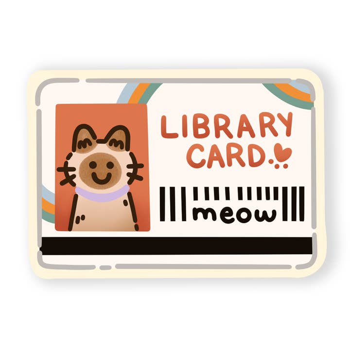 The Stray Shop - Wholesale Sticker - Kitty Library Card Sticker0