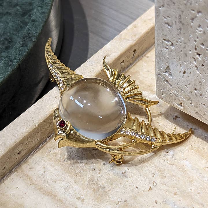 Tourtiwi - Venta al por mayor Broches - Prendedor vintage de ángel hada con cristal, sol y luna6