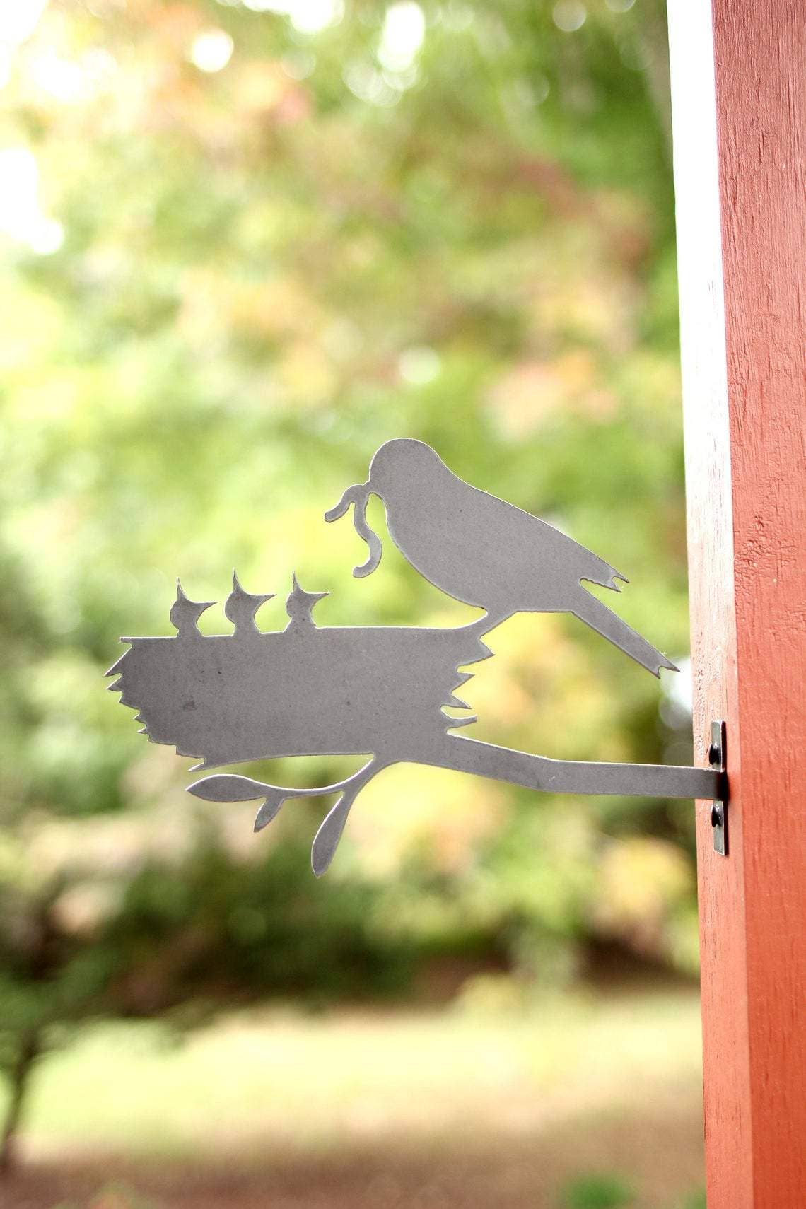 Highland Ridge  |  Handmade Home Decor - Wholesale Outdoor Ornament/Decor - Metal Bird Statue - Mama and Baby Birds Statue7