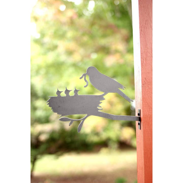 Highland Ridge | Handmade Home Decor - Wholesale Outdoor Ornament/Decor - Metal Bird Statue - Mama and Baby Birds Statue7