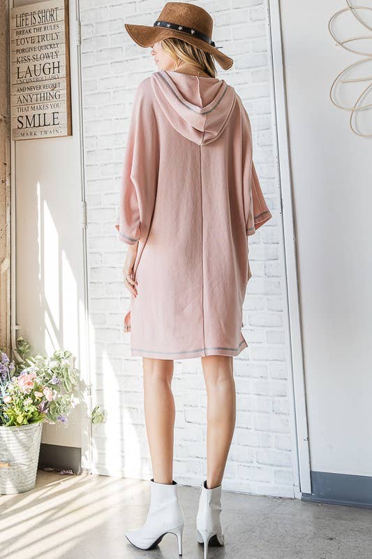 BUCKETLIST INC – wholesale Dress – Women's – D3094 Hooded Sweatshirt dress With Pockets9