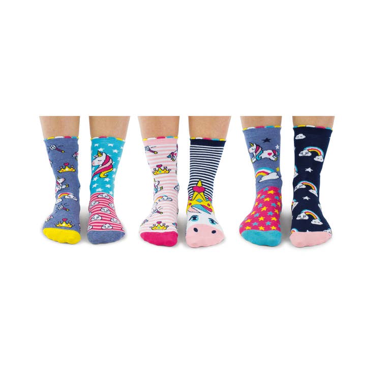 Sock Academy - Wholesale Socks - Unisex - UNICORN DAZE | 6 Odd Socks Gift Box - United Oddsocks