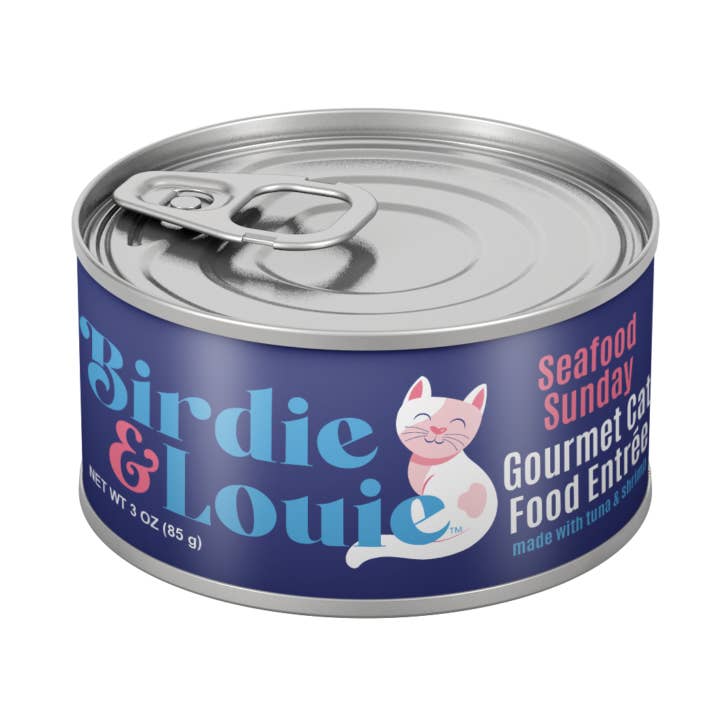 Birdie & Louie Tuna and Shrimp Wet Cat Food Case of 12 3oz for wholesale by Worthy
