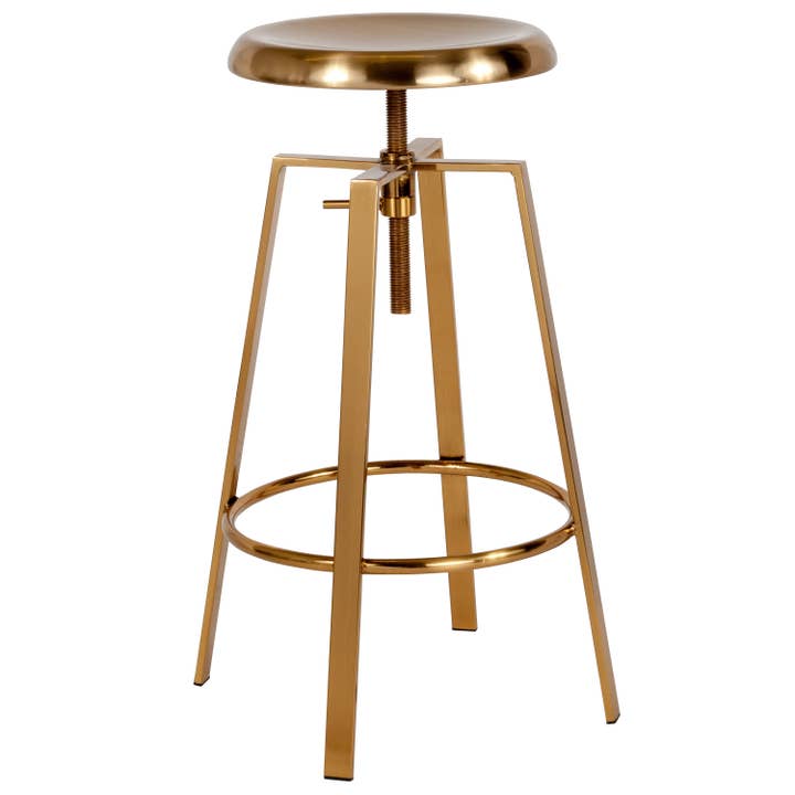 Industrial Style Barstool in Gold Finish for wholesale on Faire1