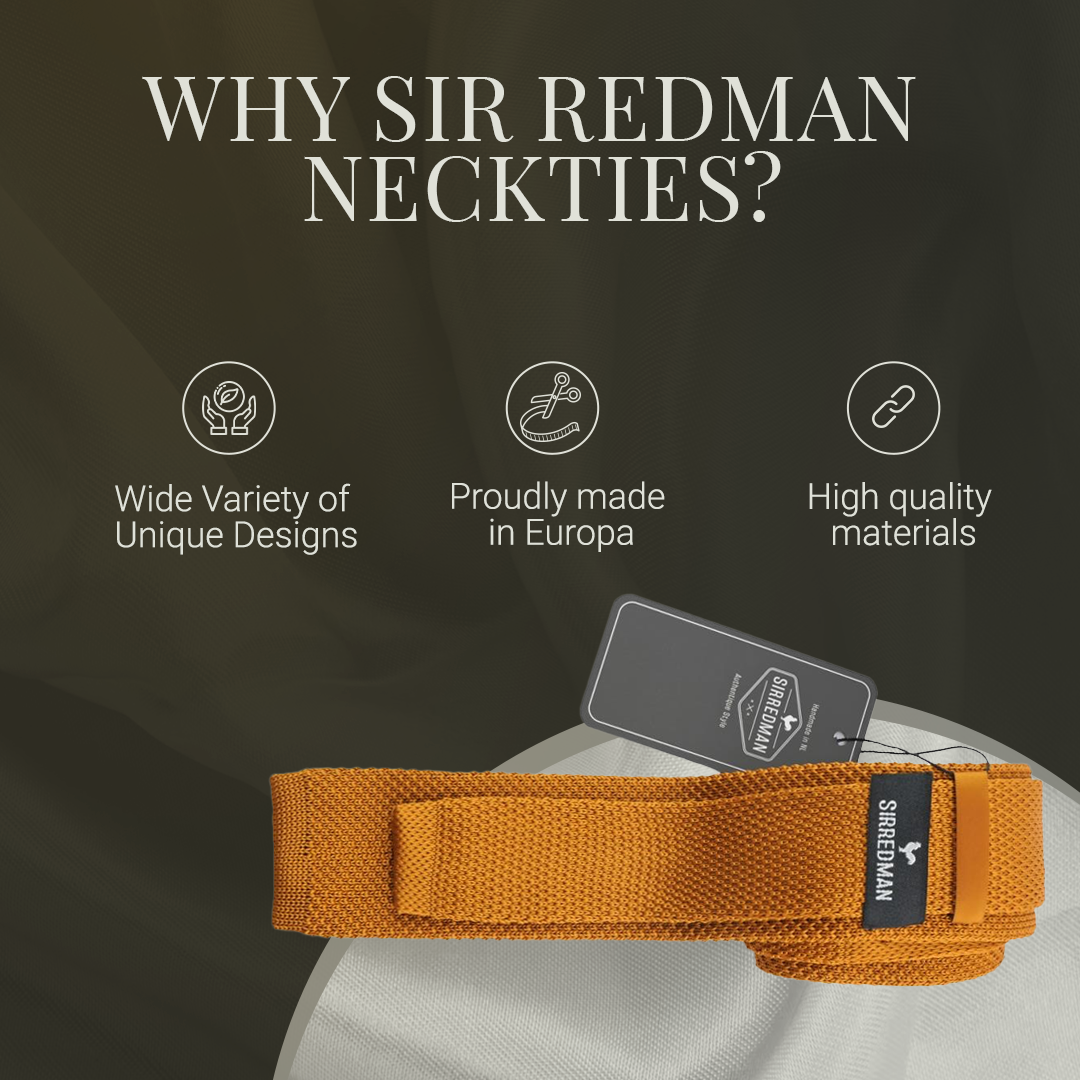 Sir Redman - Wholesale Necktie - Men's - Sir Redman Knitted Tie - Cognac2