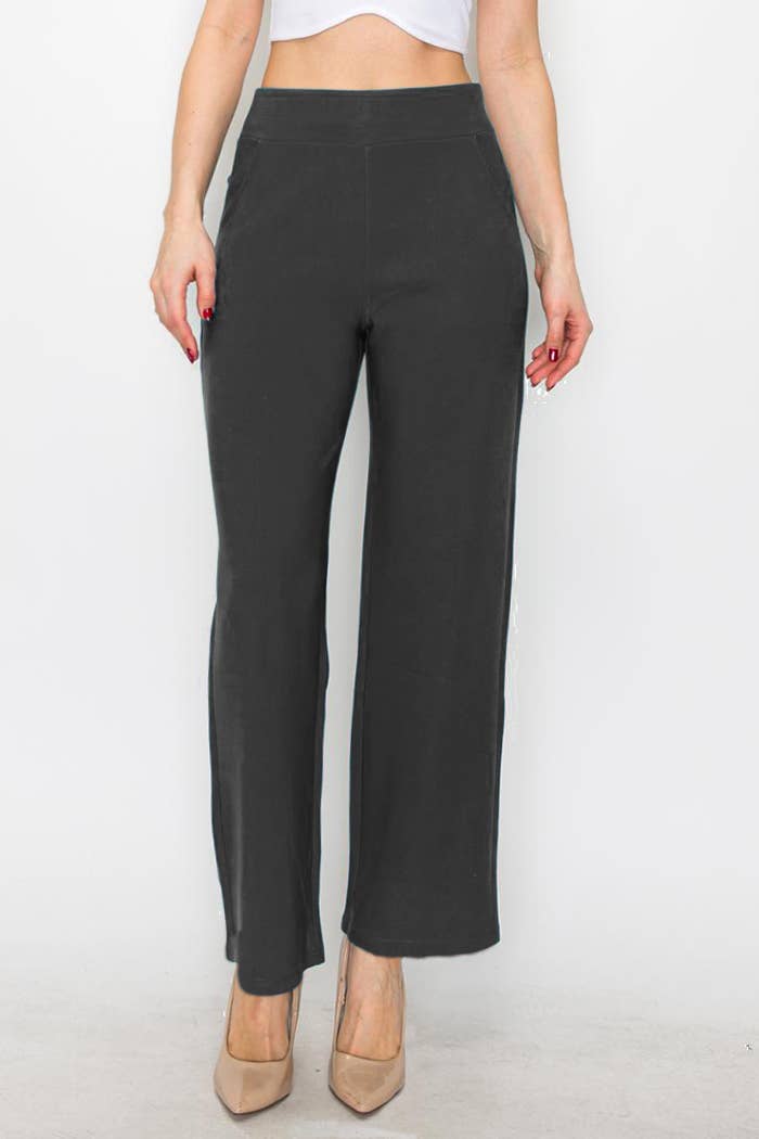 Color 5 - Wholesale Pants - Women's - Solid color scuba pants w/elastic waist band and brazil hip4