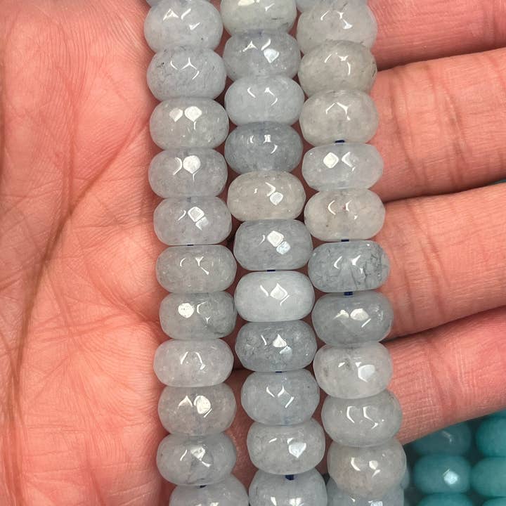 The Bead Bazaar - Wholesale Beads - Colorful Accent Rondelle Beads, Bright Faceted Disc Beads, Flat Blue Beads, Bulk Beads For Jewelry Making, Jewelry Supplies, Multicolor Disc Bead