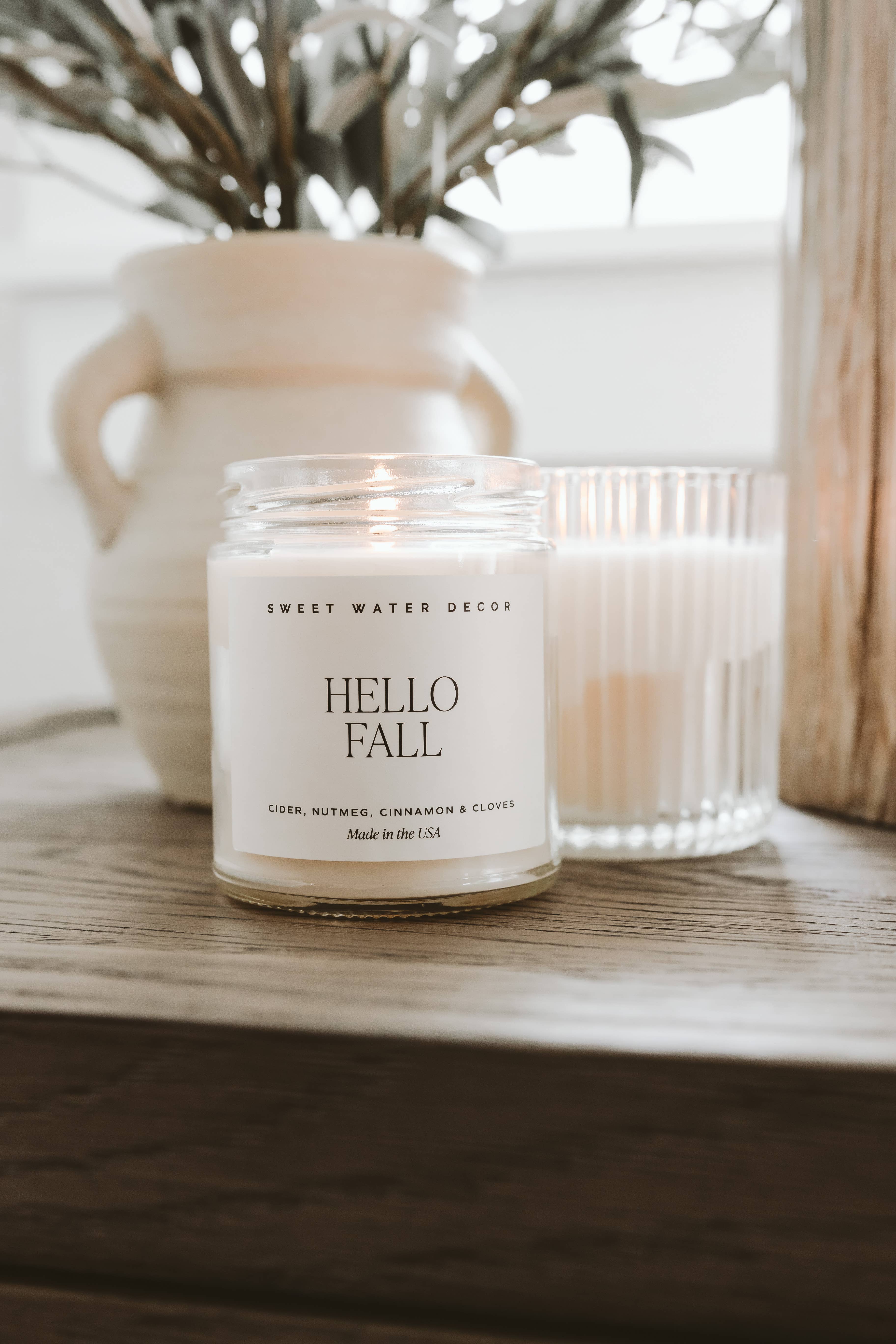 Sweet Water Decor - Wholesale Jar/Filled Candle - Hello Fall 9 oz Soy Candle - Fall Decor & Gifts2