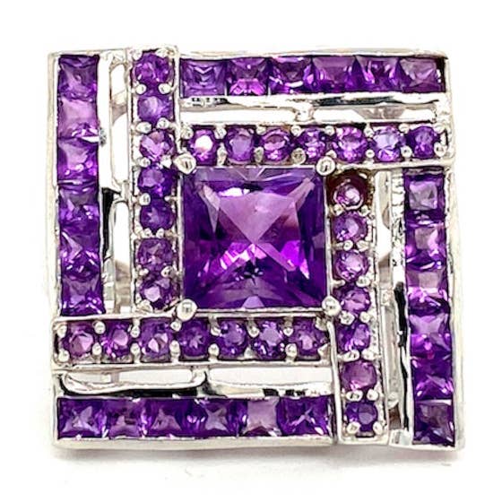 Ametist Ring i .925 Sterling Silver - KSR 2607 för wholesale av Kotawala Jewels