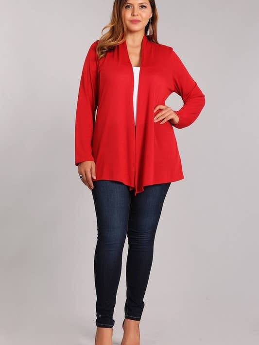Chris & Carol Apparel - Wholesale Cardigan - Women's - X9029-140 Essential Plus Size Knit Cardigan7
