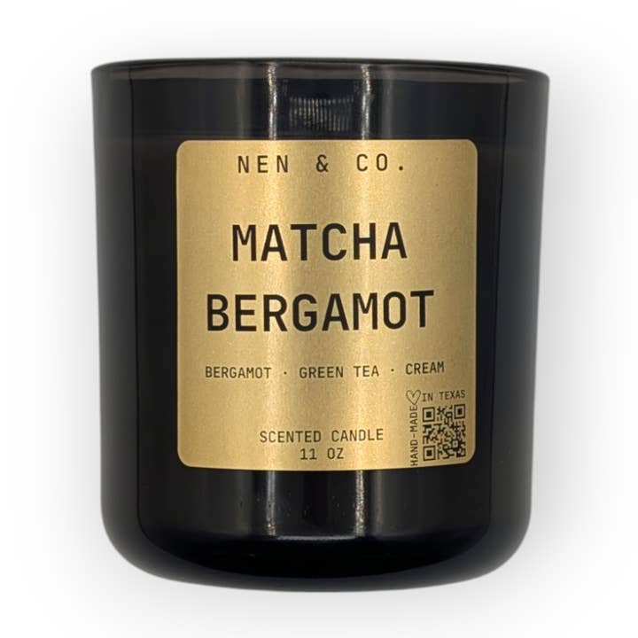 Vela de lujo con aroma a bergamota Matcha de 2 mecha, 11 onzas para venta al por mayor de NEN & CO. Home Fragrance