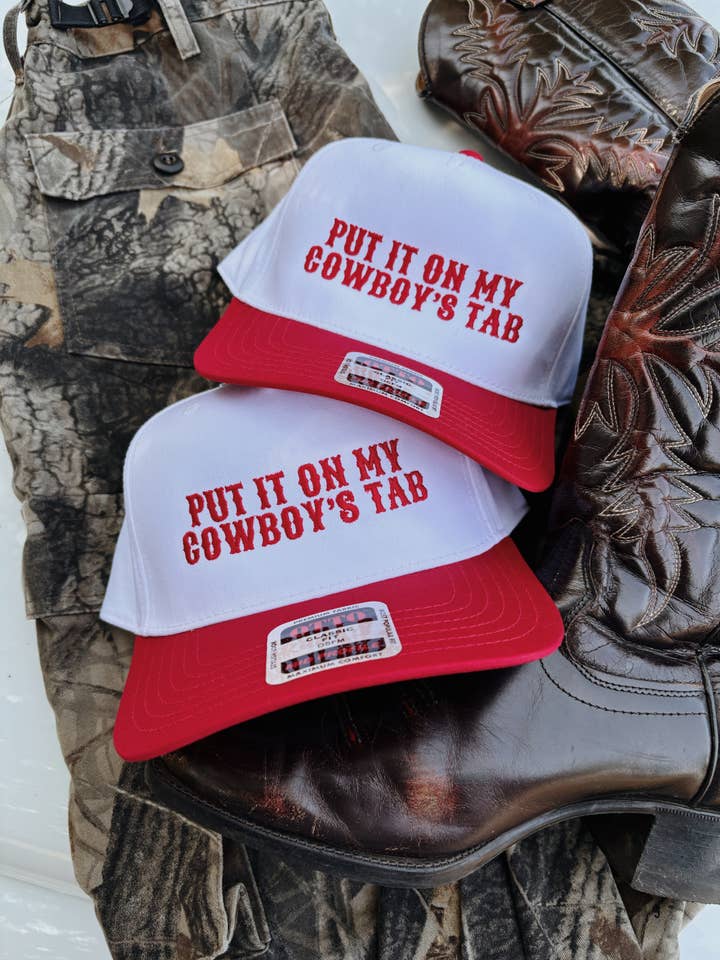 Put It On My Cowboys Tab Trucker Hat for wholesale by The Vaulty