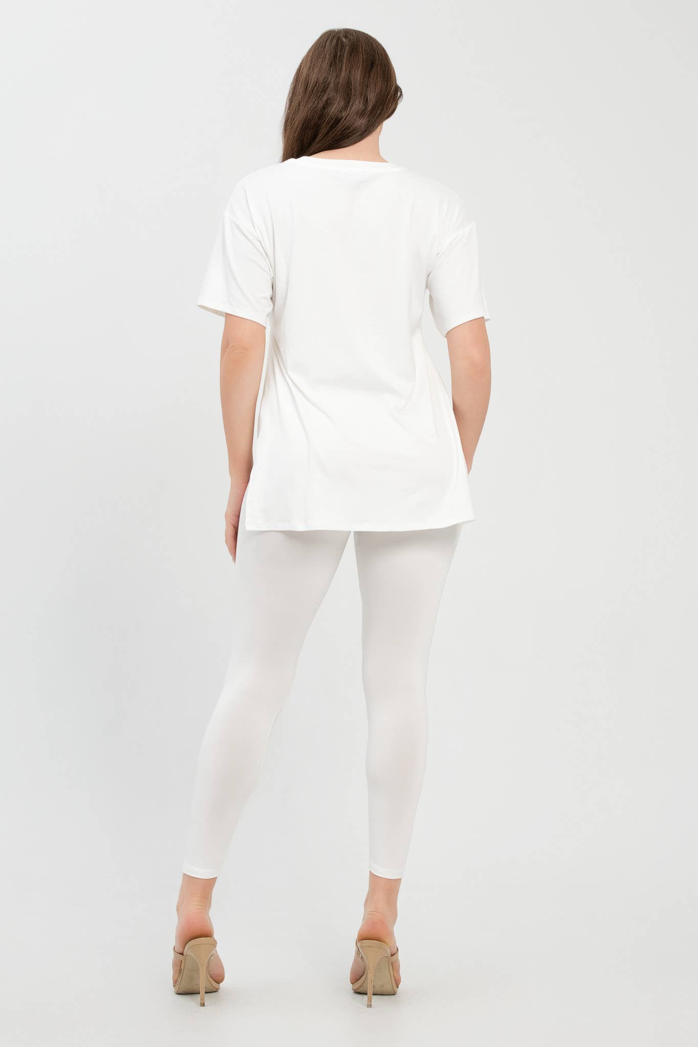 Julia by LoveJ - Wholesale Top & Pant Set (NOT Loungewear) - Women's - V Neck Side Slits Basic Top And Leggings Set36