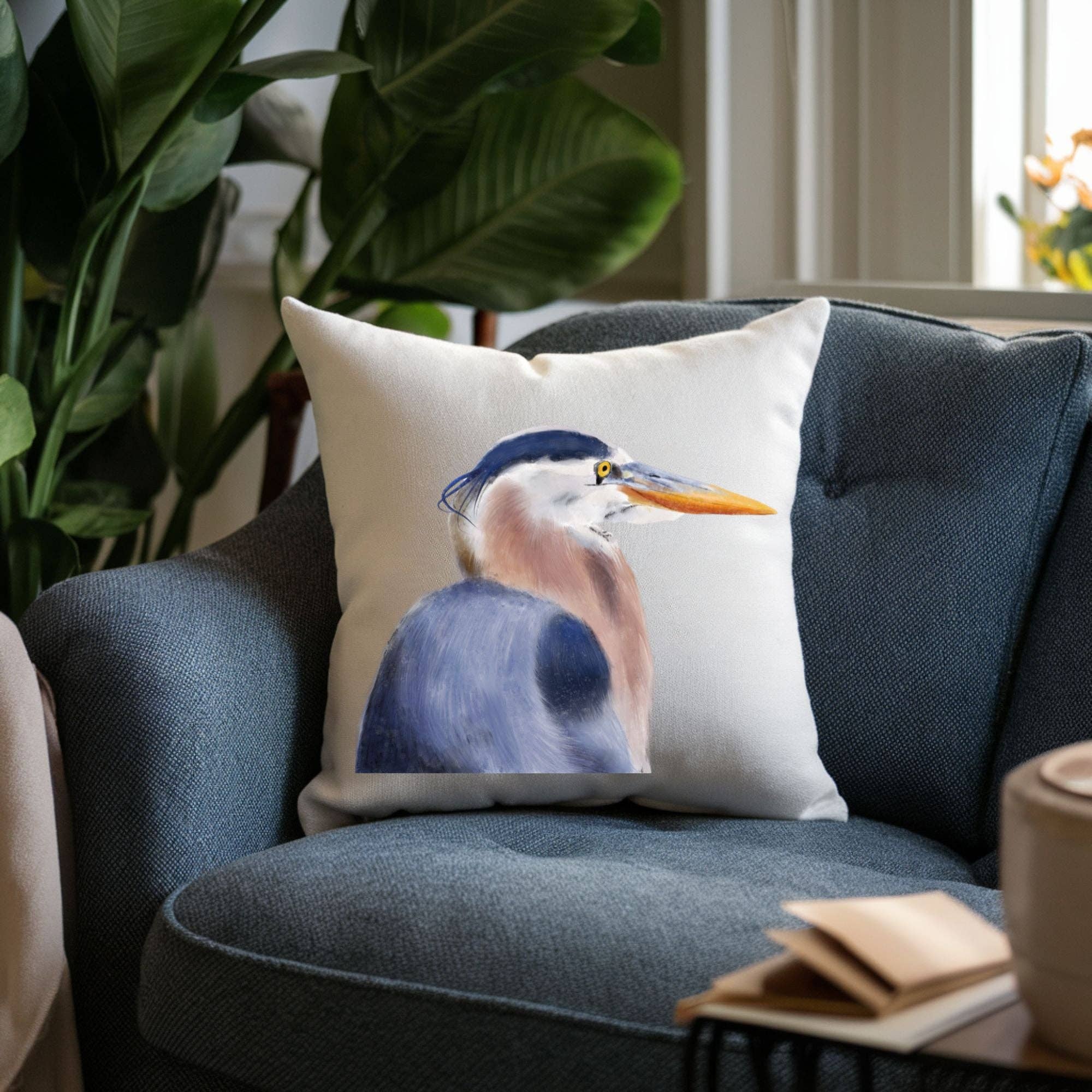 MerikaArt - Wholesale Throw/Decorative Pillow - Great Blue Heron Pillow5