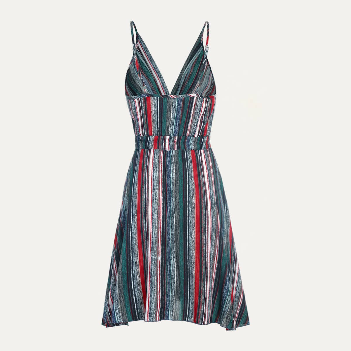 Wholesale Breezy Multi-Color Striped Print Sleeveless Mini