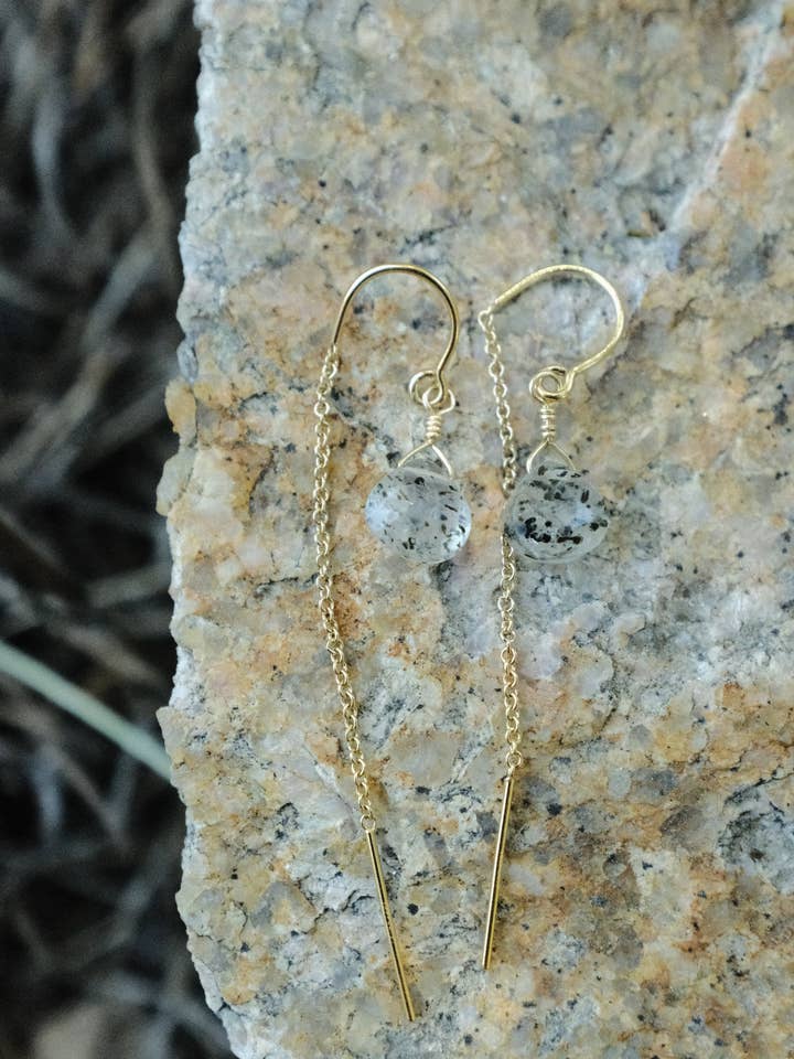 Ædelstens Trådøreringe - Dalmatinerkvarts for engroshandel hos Fout Jewelry Design