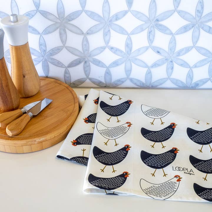 Loopla - Wholesale Tea Towel - Chick Chick Chicken Cotton Crepe Tea Towel3