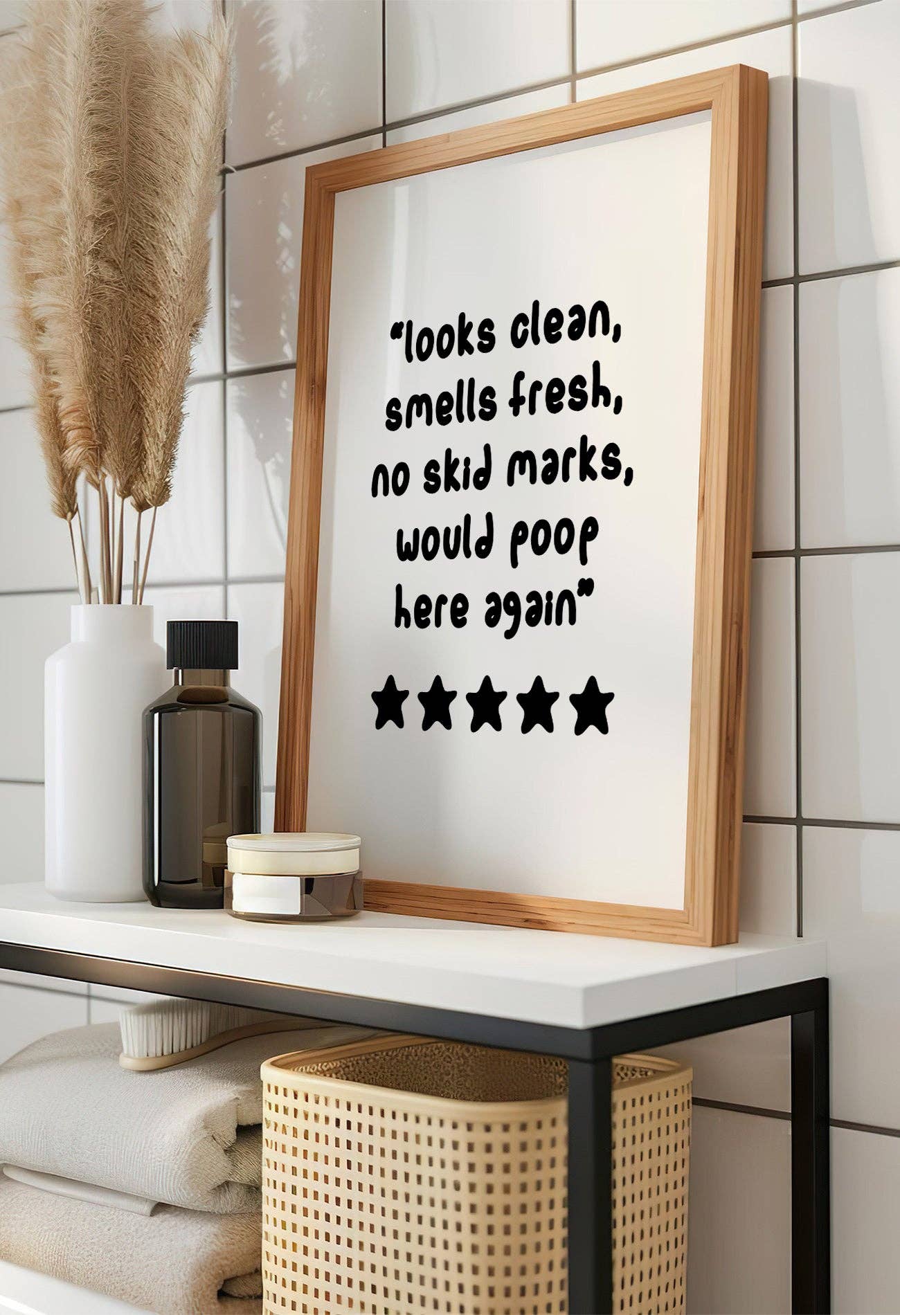 THE WALL HABITAT - Wholesale Bathroom Sign - Black and White Bathroom Pictures - Would Poop Here Again1