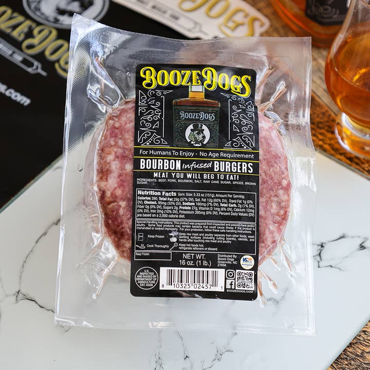 Booze Dogs - Wholesale Beef - Bourbon Burgers (Beef & Pork Blend)