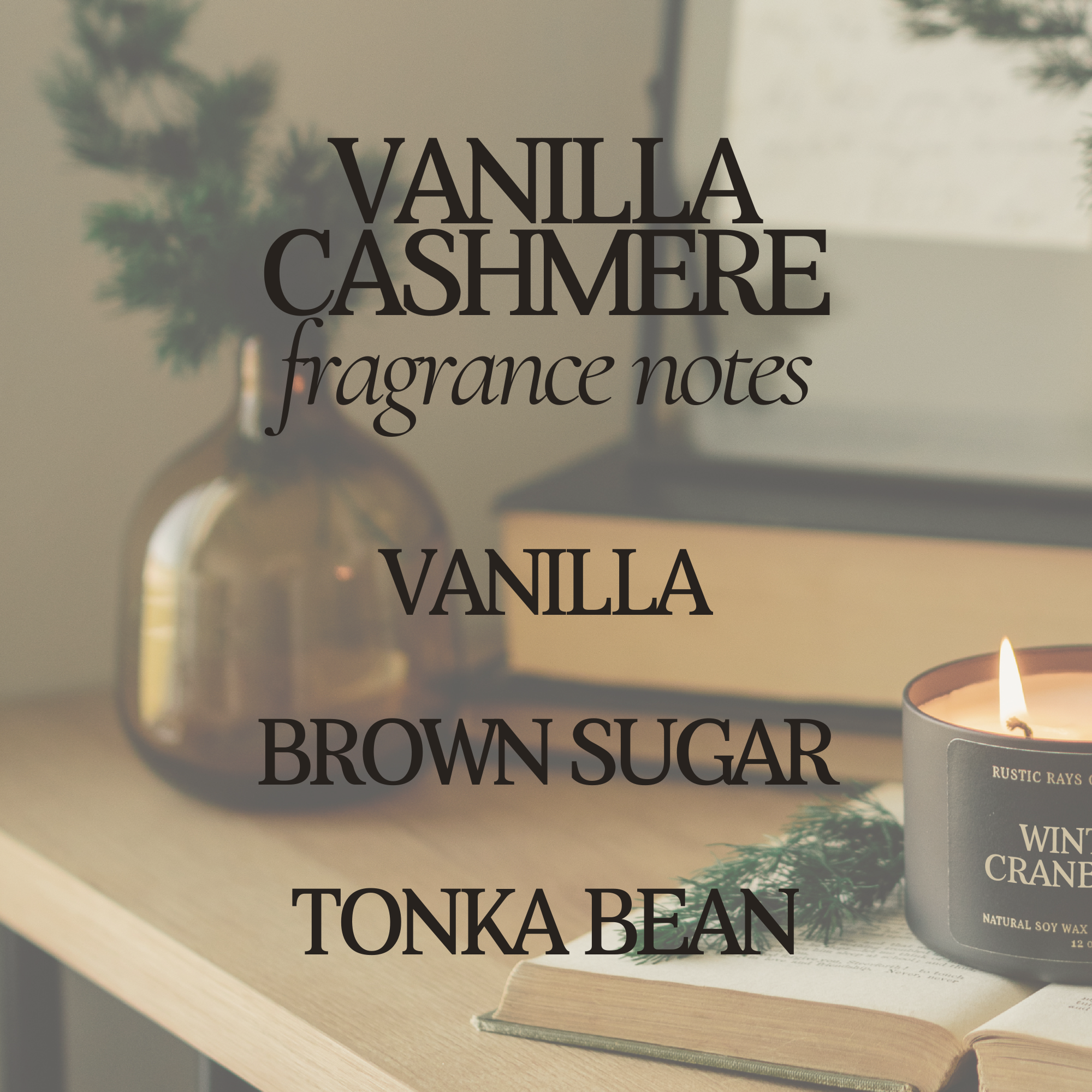 Rustic Rays Candle Co. - Wholesale Jar/Filled Candle - Vanilla Cashmere 12 oz Soy Candle - Winter Home Decor Gifts2