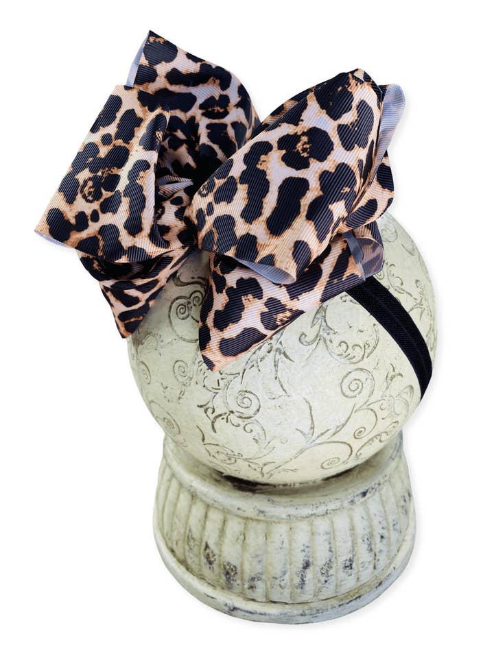 Animal Print Hair Bow Headband for wholesale by The Hair Bow Company