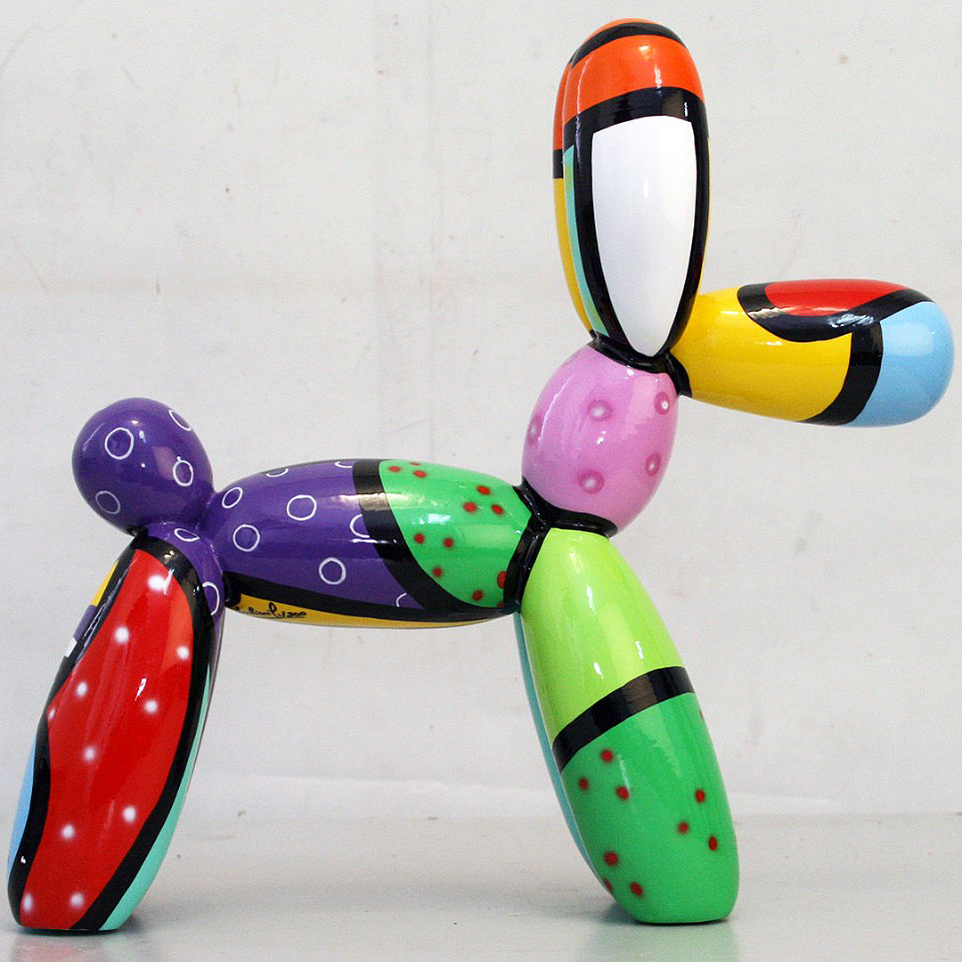 JULIARTE – wholesale Dekorativ statyett – BALLON DOG SWEETY - handmålad konstfigur7