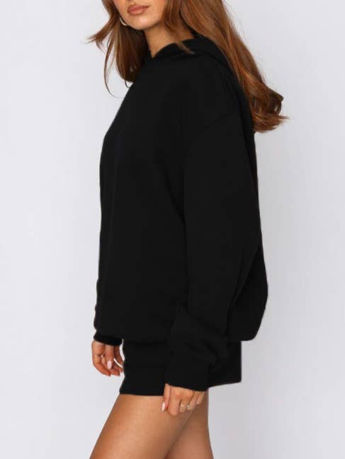 Rosa Clothing - Wholesale Lounge Set - Women's - basic loose hoodie & drawstring short 2 piece set7