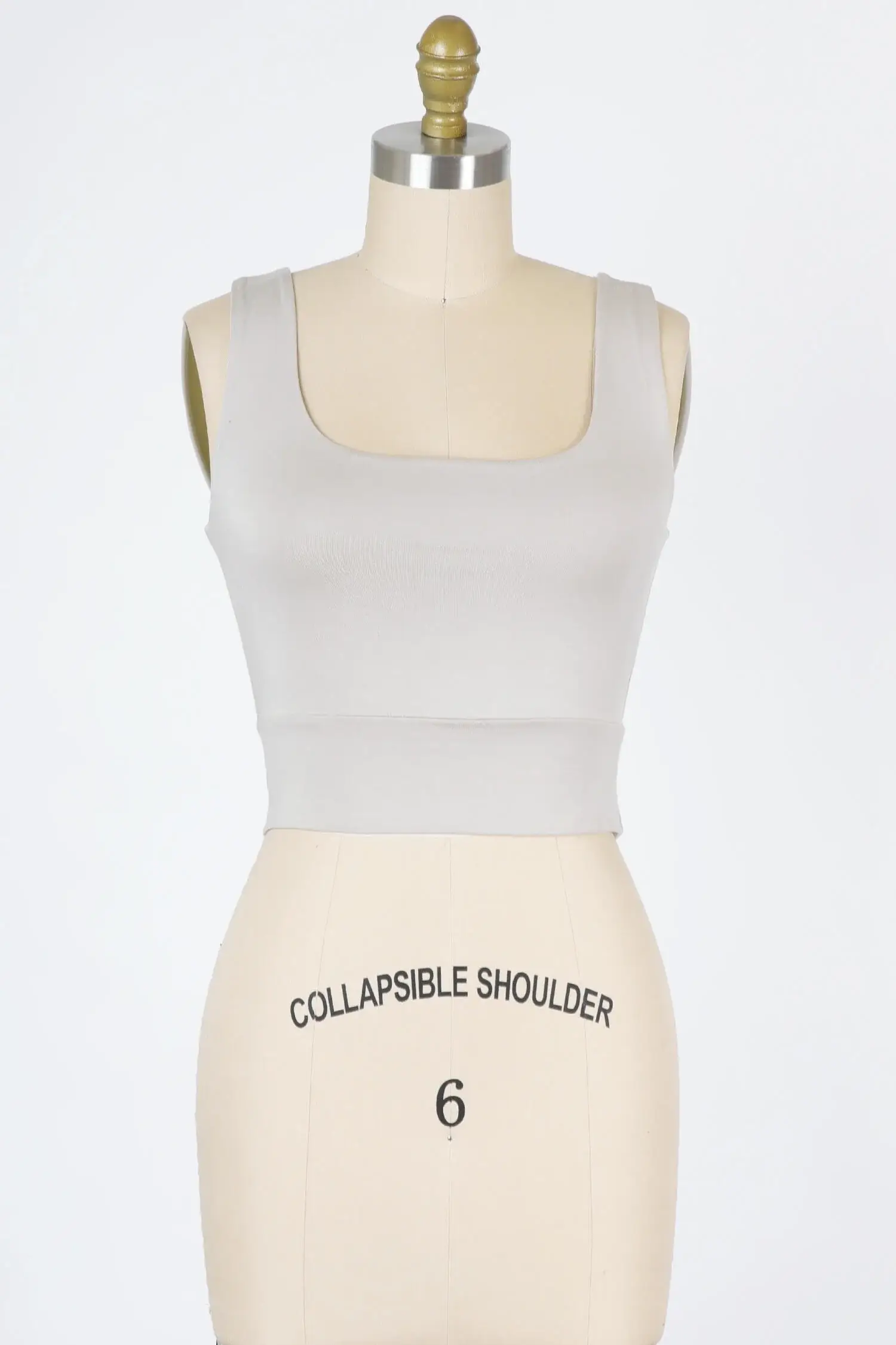 Final Touch - Wholesale Knit Top - Women's - Square Neck Fitted Crop Top - T1685936