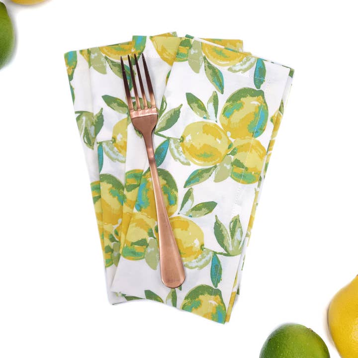 90 West Linen Co. - Wholesale Dinner & Cloth Napkin - Lemon Grove Cloth Napkins, Set of 40