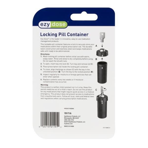 Apothecary Products LLC - Wholesale Pill Organizer - Ezy Dose® Nylon Locking Pill Container, Medium4