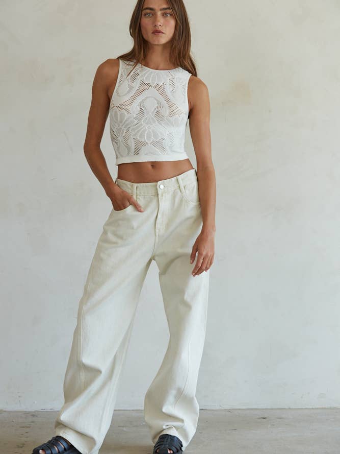 By Together - Wholesale Tank Top - Women's - S1227N | Knit Seamless Jacquard Round Neck Tank Top8