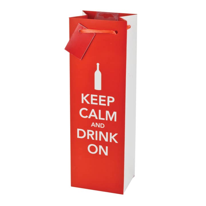 Keep Calm and Drink On Wine Bag Single Bottle for wholesale by Cakewalk