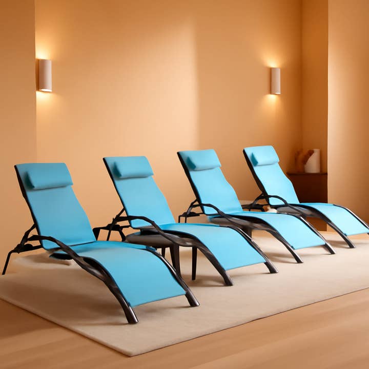 Patio Chaise Lounge Set With 4 Adjustable Recliners And 2 Side Tables for wholesale by ShipItFurniture