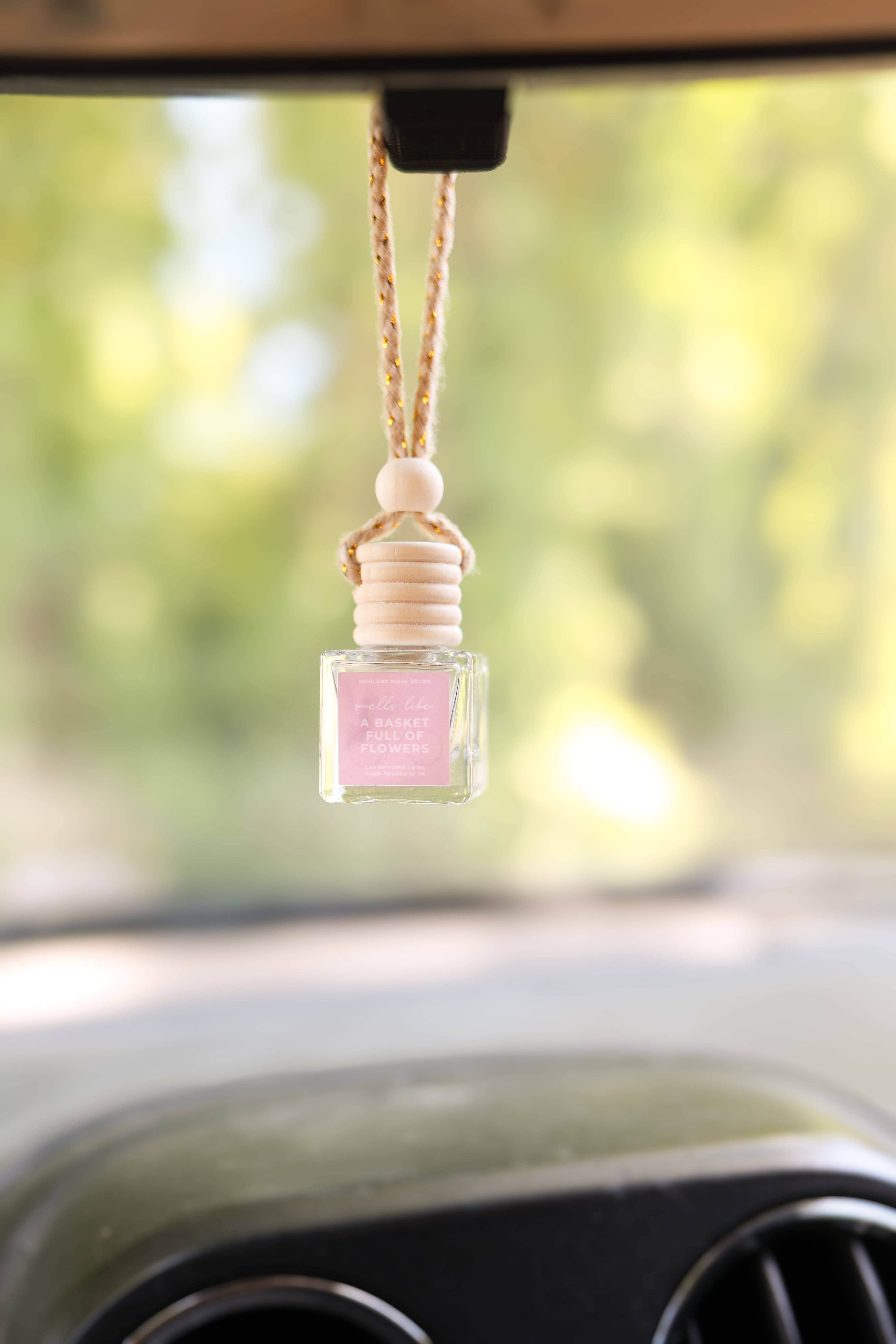 Highland Ridge  |  Handmade Home Decor – wholesale Car Freshener - Unisex – A Basket Full of Flowers Car Diffuser1