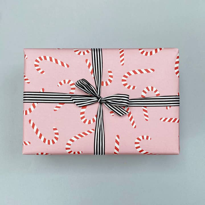 Lizzie Chancellor – wholesale Flat wrap – Candy Cane Christmas Wrapping Paper
