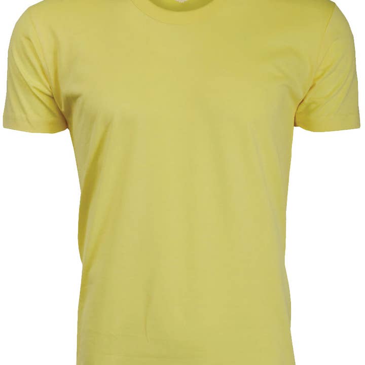 ORG 100Y geel T-shirt van biologisch katoen met ronde hals voor wholesale door Ethan Williams