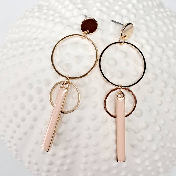 Brincos - Merry - círculos - ouro/rosa por atacado de Maison Delclef