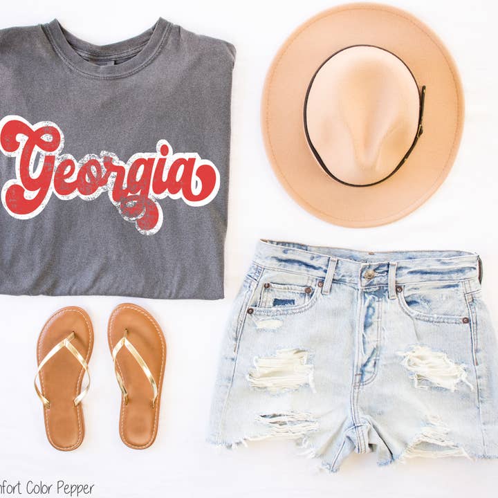 Bama Screens - Wholesale Sublimation Transfer - Georgia Retro Shadow #BS3195