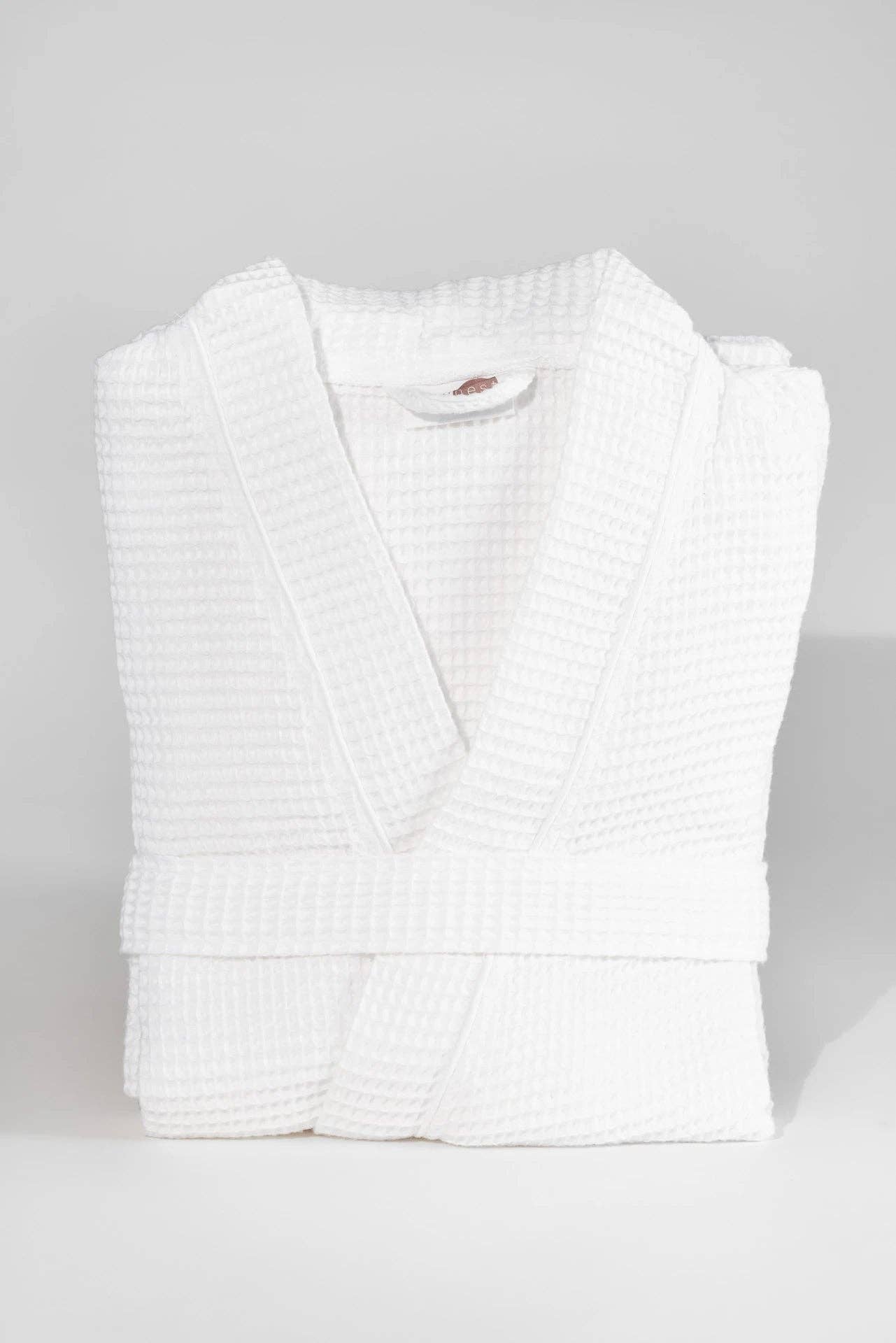 Neunest - Wholesale Robe - Unisex - Pamuk Waffle Bathrobe – White 100% cotton0