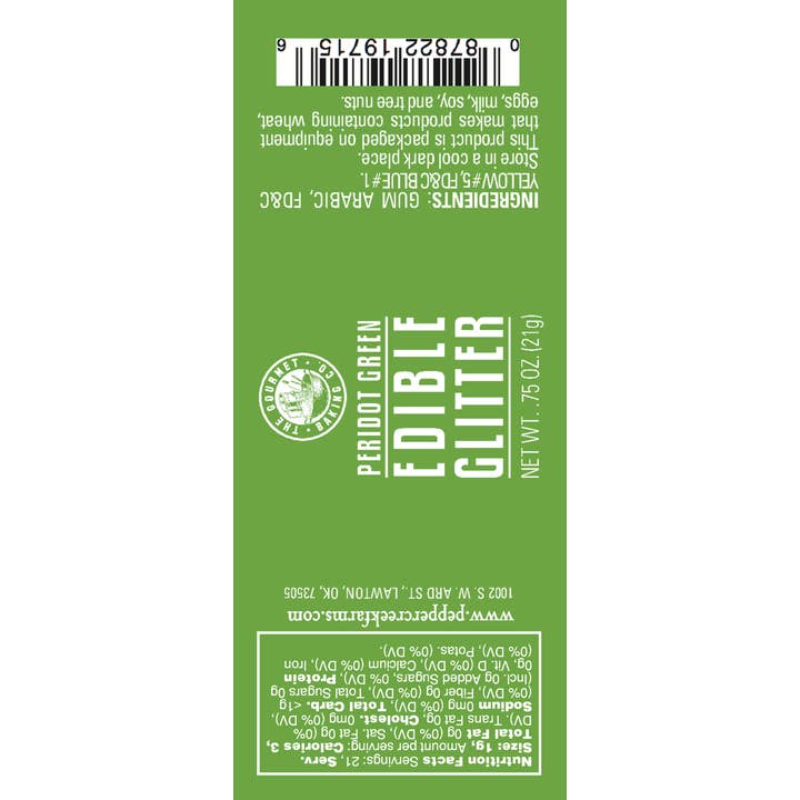 Pepper Creek Farms - Wholesale Sprinkles - Peridot Green Edible Glitter Sprinkles, 0.75 Oz.2