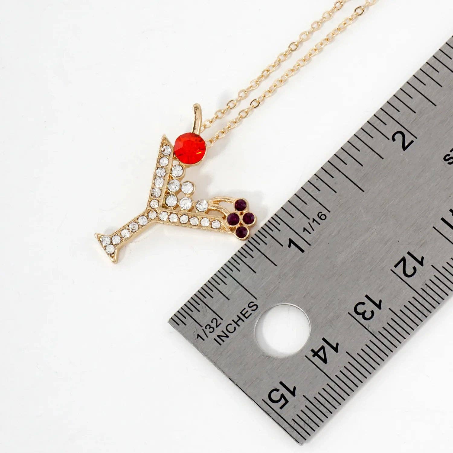 Wild Honey - Wholesale Pendant/Charm Necklace - Crystal-Pave Martini Glass Pendant Necklace3