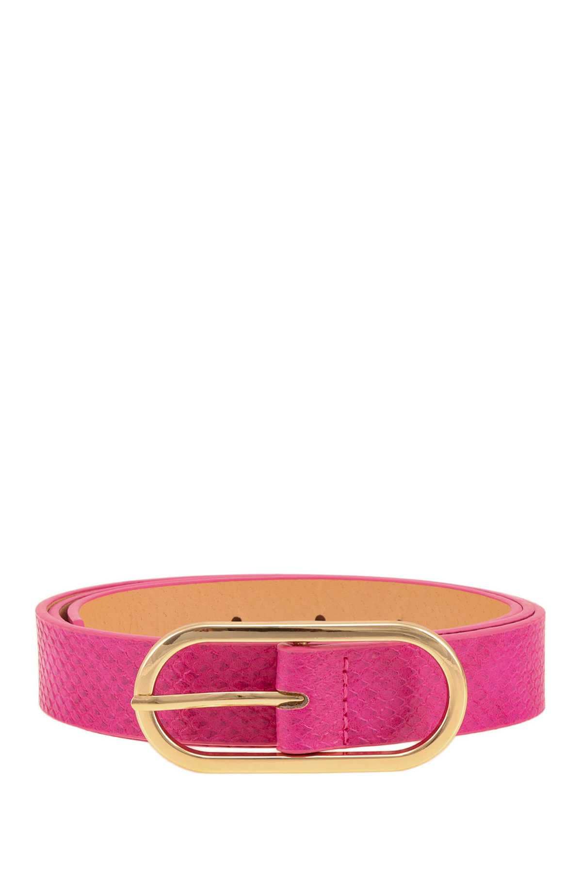 anbfashion – wholesale Belt – Women's – Boxy Oval Buckle Snake Belt 70165