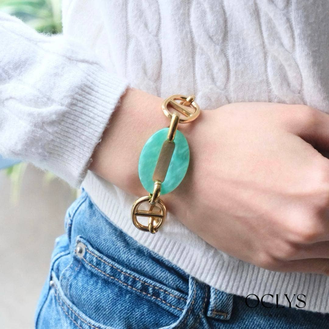 Oclys - Vendita all'ingrosso Bracciali a catena e a maglie - Bracciale a maglie grandi in acciaio inossidabile color oro Gili3