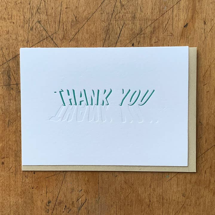 Tack Shadow Card för wholesale av Letterpress PDX