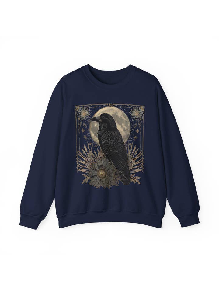 NVC Ecommerce LLC - Wholesale Graphic Sweatshirt - Women's - Gothic Raven Sweatshirt, Tarot Card Sweater, Crow Sweatshirt2