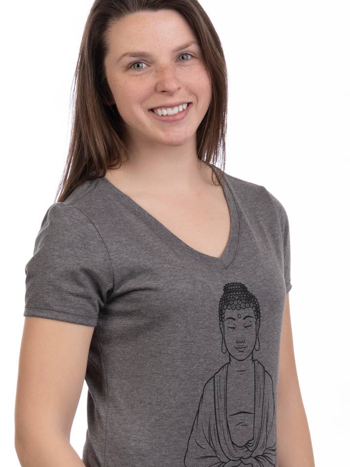 Rolig Zen Buddha Yoga Mindfulness Dam T-shirt för wholesale av Ann Arbor Tees
