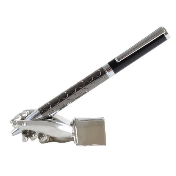 Portapenne e fermacarte cromati per la vendita all'ingrosso da parte di Dalaco - incorporating David Aster