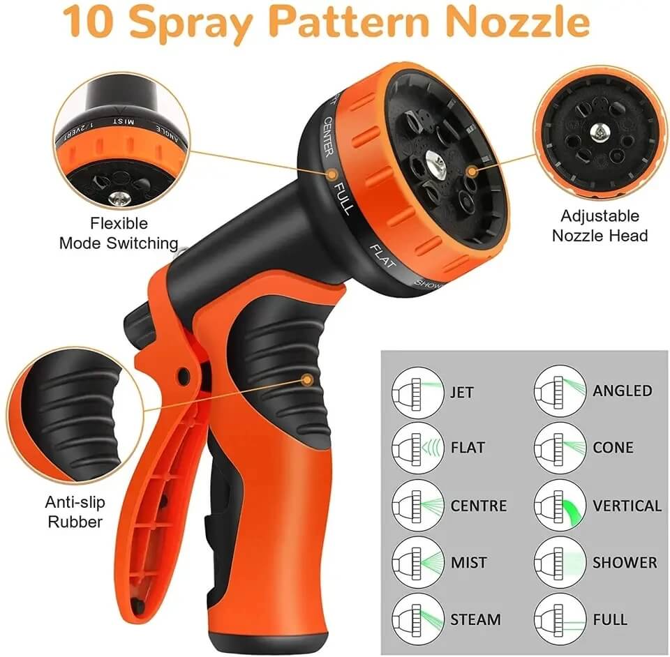 Airthereal - Wholesale Tuingereedschap - 15 meter uitbreidbare tuinslang met 10-in-1 sproeikop8