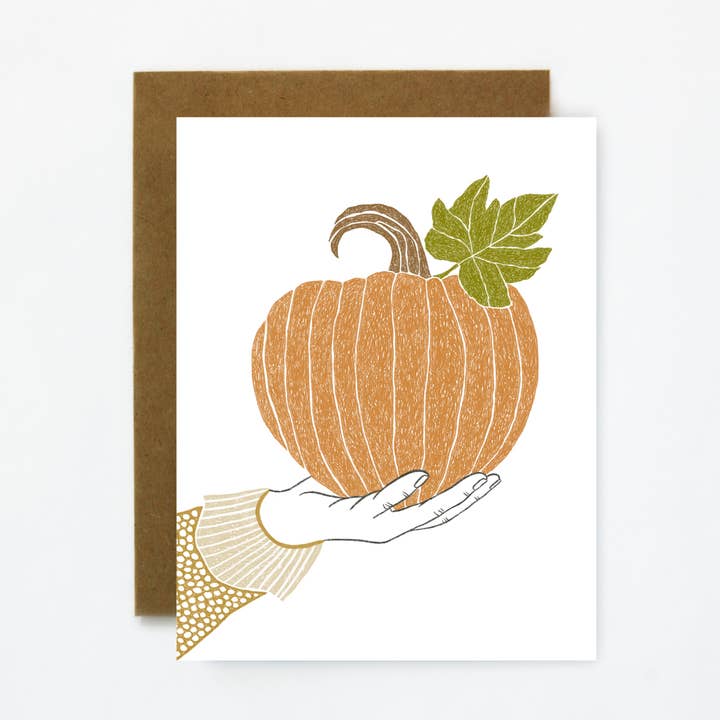 Pumpkin Celebration-Autumn and Thanksgiving Greeting Card for wholesale by Quiet Lines Design